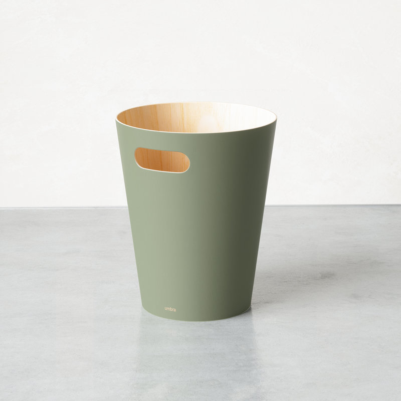 Woodrow Small Bin – Open Wood Wastebasket for Office, Bedroom, Bathroom, 2.25 Gallons (7.5 L), Spruce