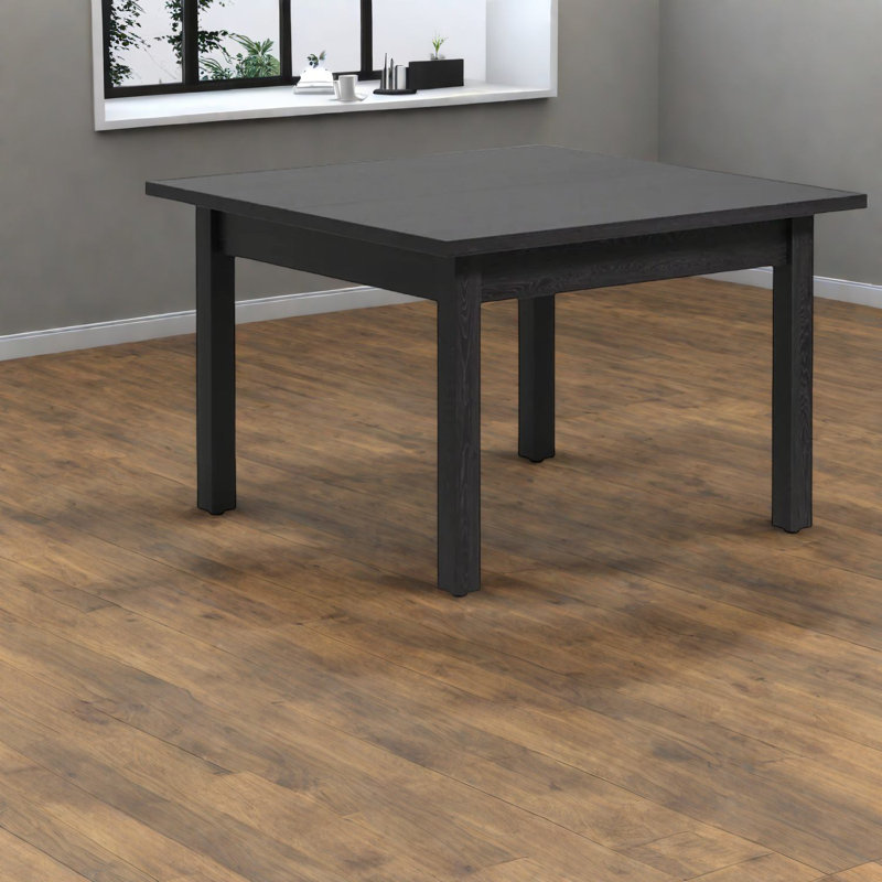 Space-saving Dining Table In Black Wood, Modern Rustic Style For Kitchen