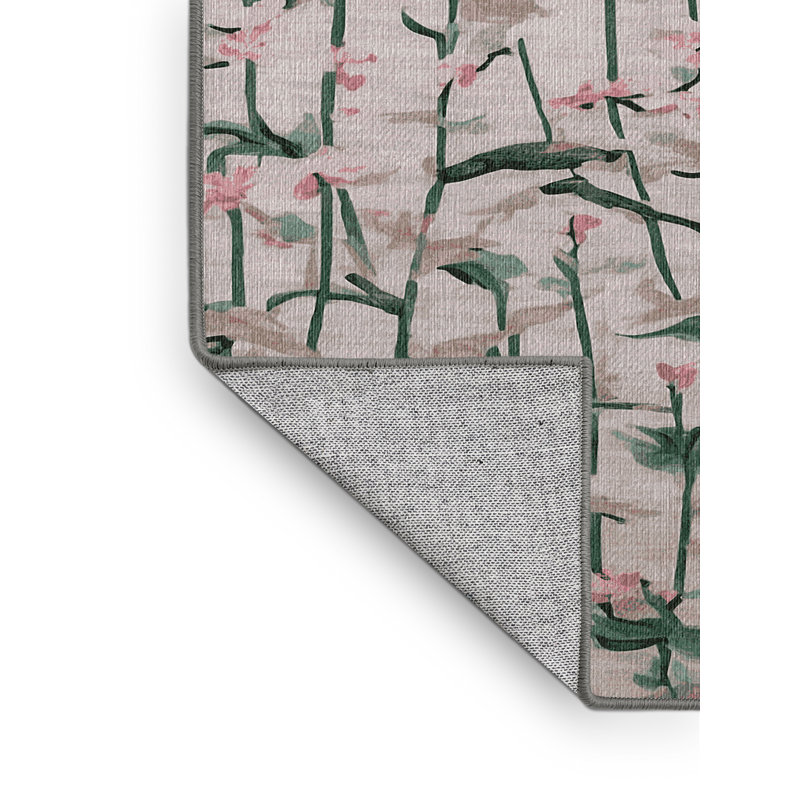 Tapis gris lavable à la machine, Rond 4 pi