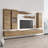 Vreeland 126" Modern Floating Wall Mounted Entertainment Center with 16-Color LED Lighting, High Gloss Finish-746937377
