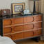 Armoire à 6 tiroirs en bois massif noir et brun