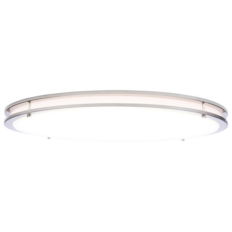 Norrine LED 24 Inch Round Flush Mount 27K/3K/35K/4K/5K CCT Selectable, Brushed Nickel