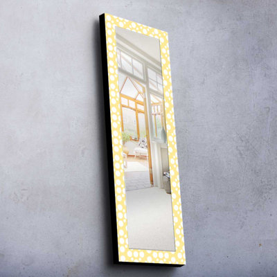 Elegant Decorative Mirror with 100% Pine Wood Frame, 15.7 x 47.2 inches | Real Glass Mirror (Thickness: 0.2 inches) | Stylish Fabric Painting | Ideal for Living Room, Bedroom & Entryway Decor