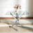Glass Top Metal Base Dining Table-333366490