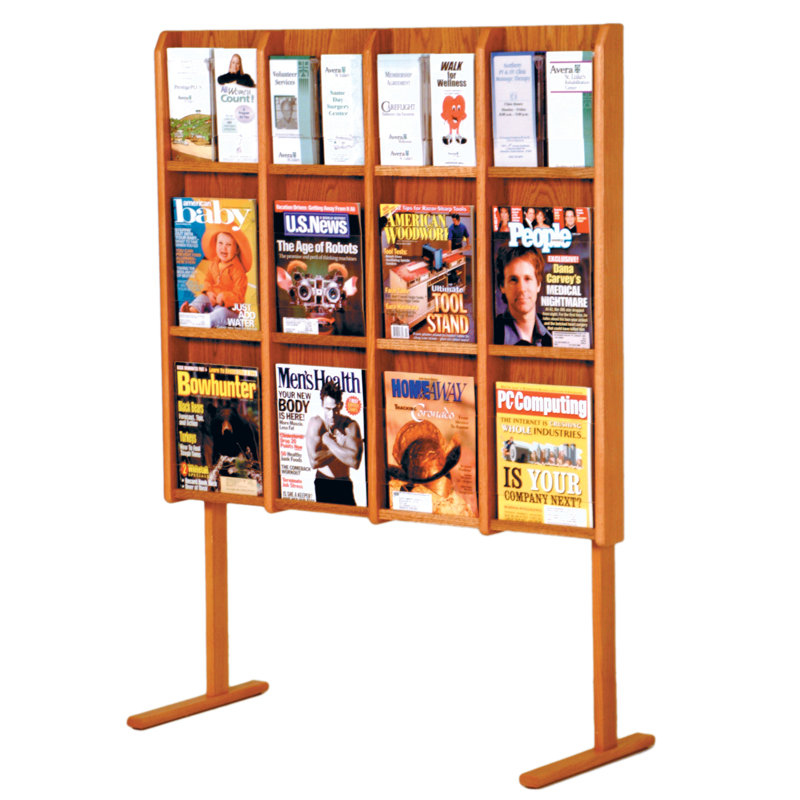 Porte-revues en bois massif Divulge H 53 ", Chêne moyen