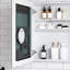 Armoire de salle de bain l 20 po x H 26 po, blanc, bois d'ingénierie, fixé au mur, miroir de maquillage avec shampooing et revitalisant