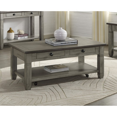 Table de salon Rosy Brown 1Pc avec roulettes et 2 tiroirs