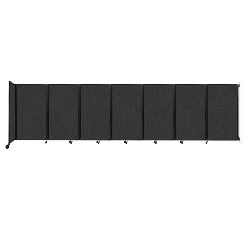 11 - Cloison pliante à panneaux, Noir, 7, H 60 po x l 234 po x P 12 po