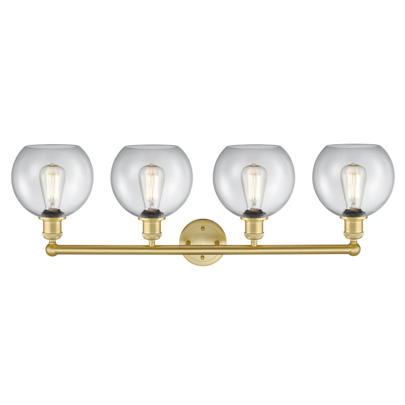 Éclairage pour salle de bain 4 lumières Ellington, Transparent, Or satiné