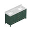 Meuble-lavabo en bois massif 60 po avec lavabo double et armoire autoportante