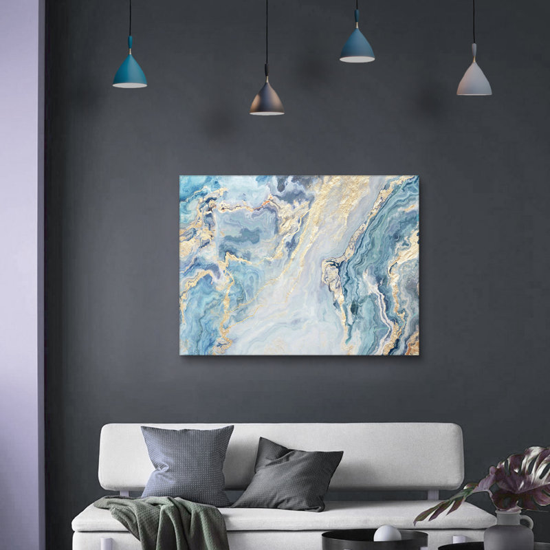 Peinture abstraite de style nuage sur toile, H 18 po x l 12 po x P 1,5 po