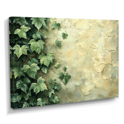 «Ireion Collage Of Ivy Leaves On A Wall II», art mural grandes feuilles