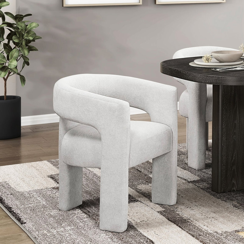Chaises d'appoint rembourrées Modern Grey, Gris clair