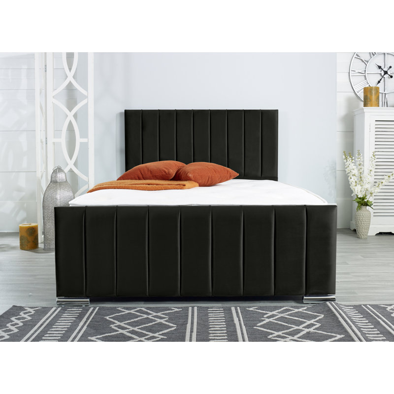 Klimek Upholstered Bed Frame, Super King - W 187.9 x L 218.4cm, Black