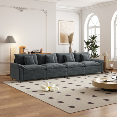 Canapé modulaire de 159,3 po en chenille