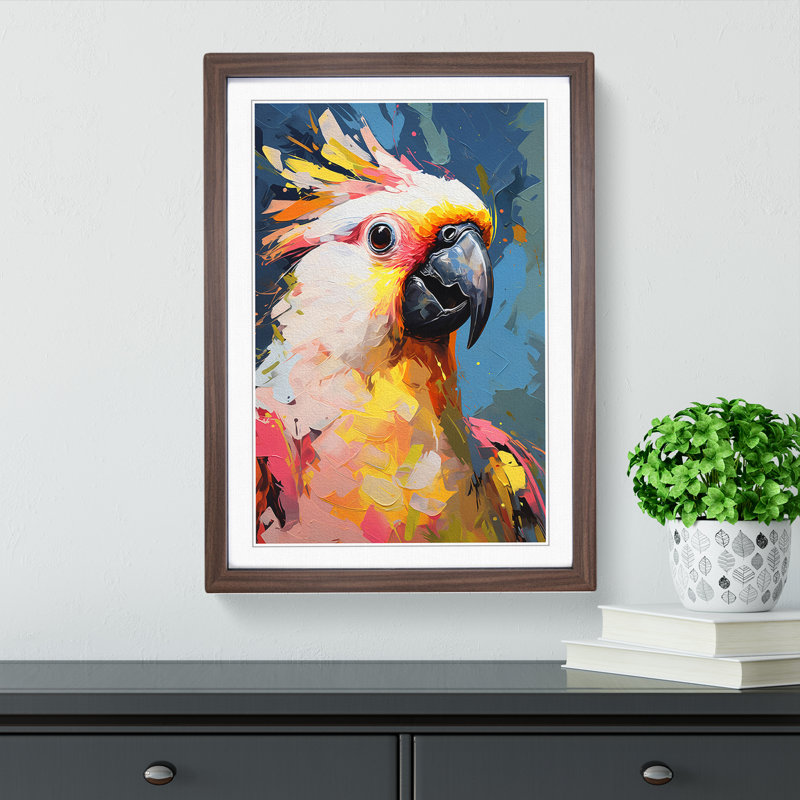 Single Picture Frame Print on Wood, 64cm H x 46cm W, Walnut Framed