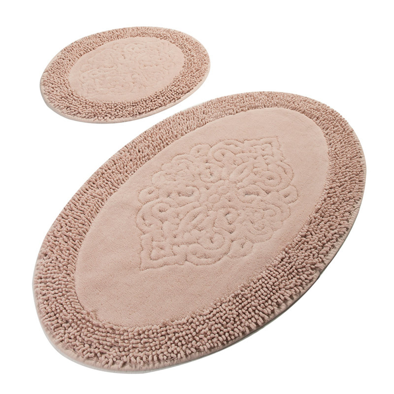 Premium Cotton Bathmat Set (2 Pieces) - Antibacterial, Non-Slip, 19.7 x 23.6 inches & 23.6 x 39.4 inches | 100% Cotton, 1.76 lbs per sq yd | Machine Washable, Luxurious Softness for Bathroom Comfort & Safety