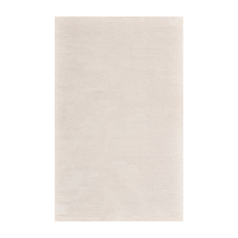 Tapis ivoire crocheté à la main Chappelka, Rectangle 5 pi x 7 pi 6 po
