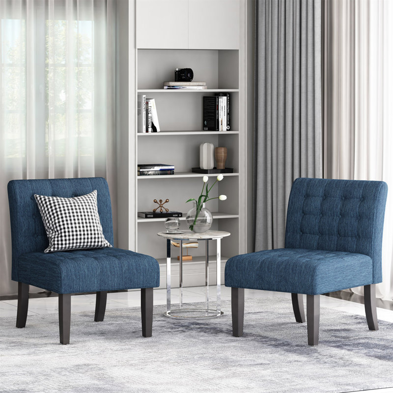 Accent Chair [Set Of 2 Pcs](Not Including Table), Navy Blue