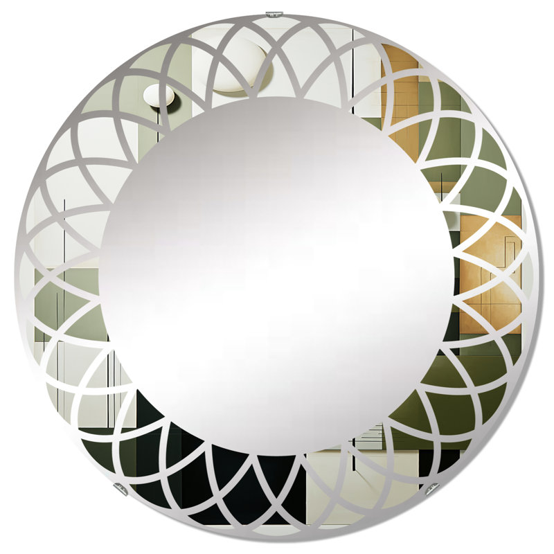 Claythorne - Miroir mural moderne rond, 32 po x 32 po