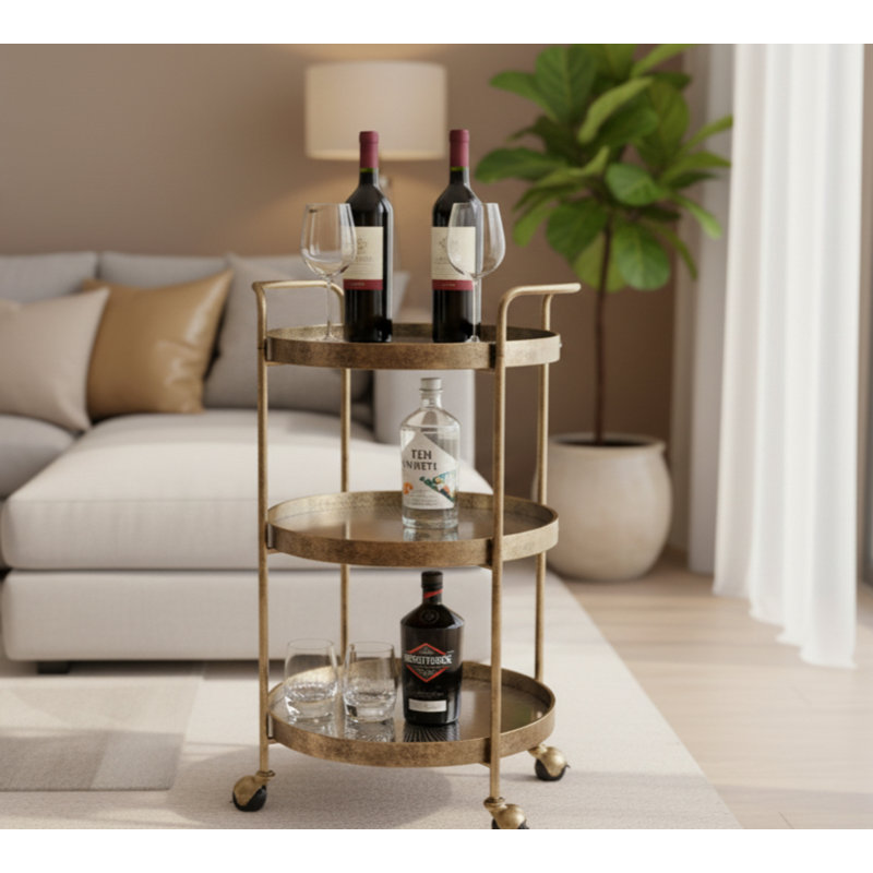 Aderito Metal Bar Cart