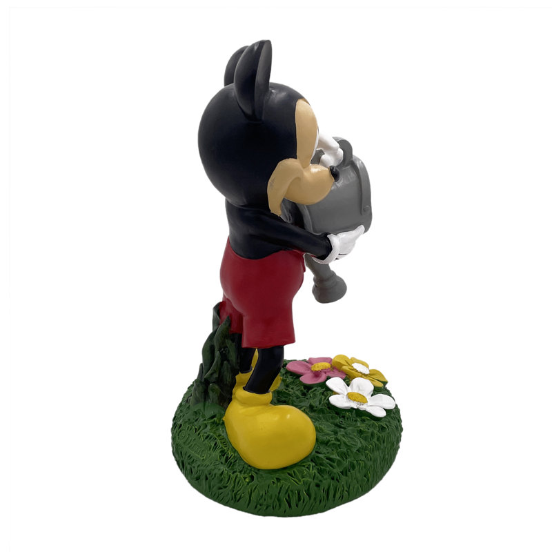 Disney Mickey Mouse Garden Statue with Watering Can in Multicolor Cast Stone Resin