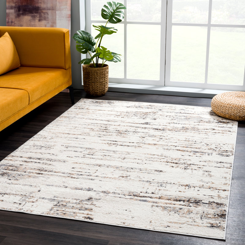 Tapis beige contemporain Haenisch DUN160A, Rectangle 7 pi 9 po x 10 pi 2 po