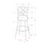 Tabouret de bar pivotant en métal / tissu Devona (ensemble de 2), blanc / gris H 43,7 po x l 15,81 po x P 15,81 po