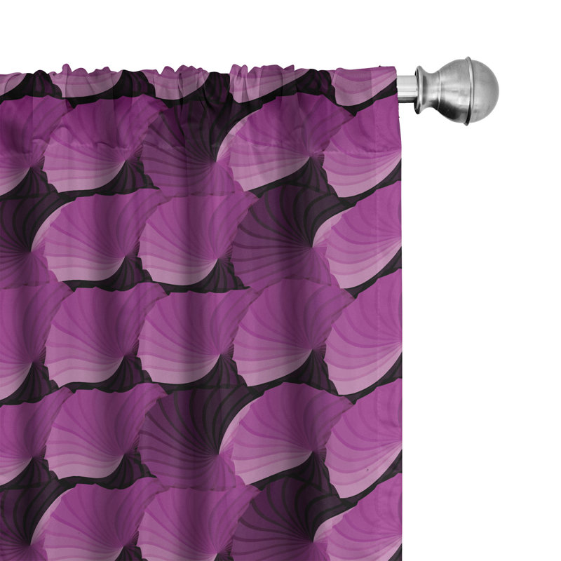 East Urban Home Abstract 4-Panel Curtains, Digital Graphic Rosette 134881, 56" W x 84" L