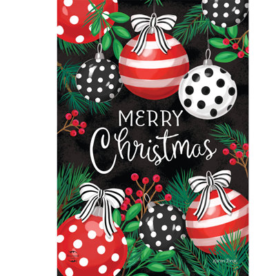Festive Christmas Ornaments House Flag 28x40