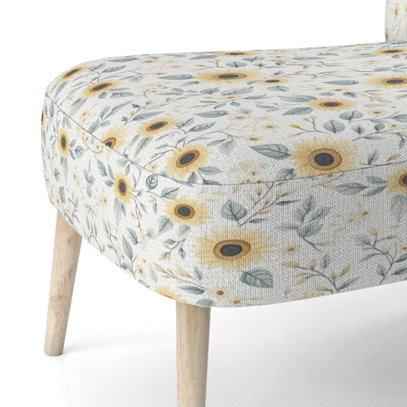 Chaise d'appoint Country Farmhouse - Chaise d'appoint jaune Sunbeam Blooms, Chaise d'appoint sans accoudoirs