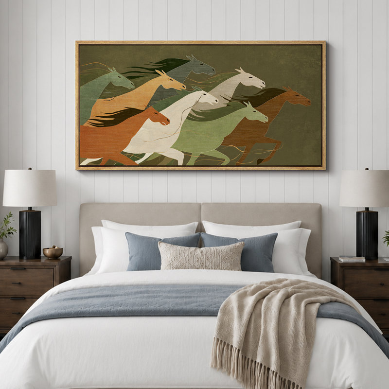 Reproduction d'art moderne sur toile encadrée, H 30 po x l 60 po, Naturel