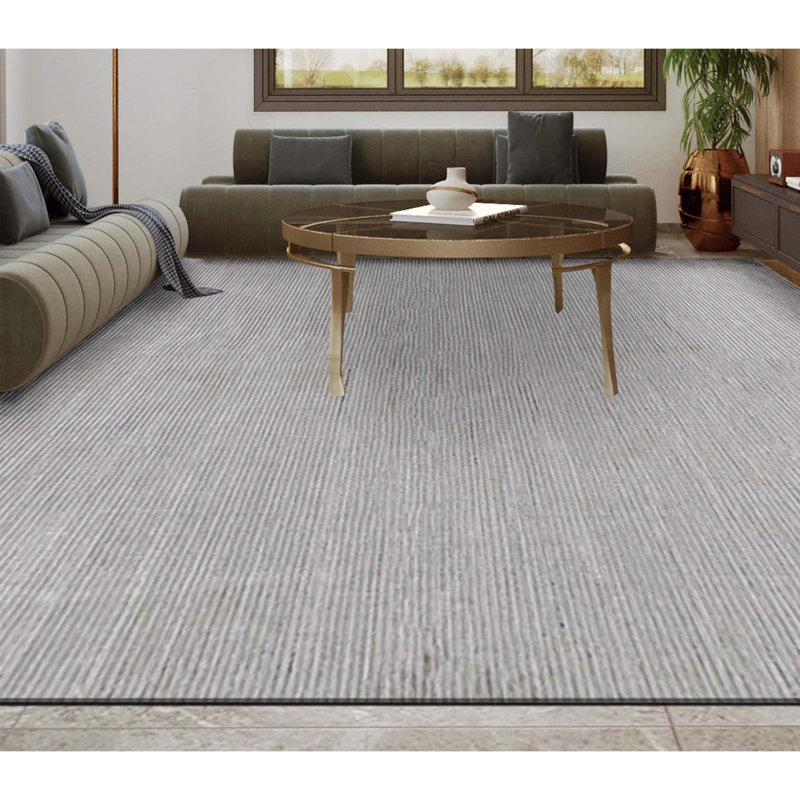 Tapis gris anthracite de haute qualité noué à la main