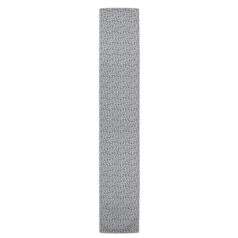 Chemin de table Doster, 72 po x 16 po, Gris, Floral