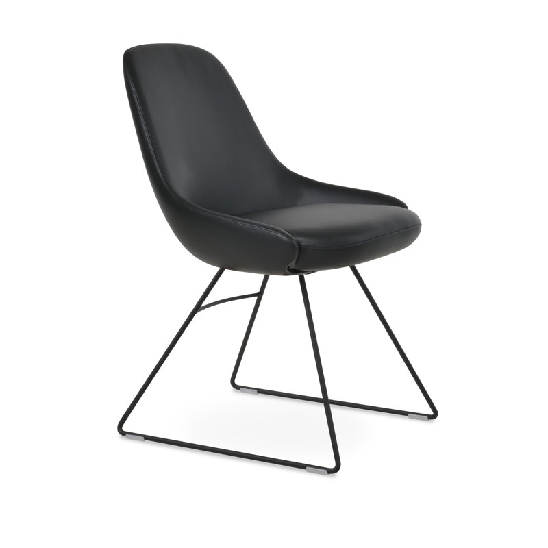 Chaise salle à manger en fil Gazel, Noir, Noir