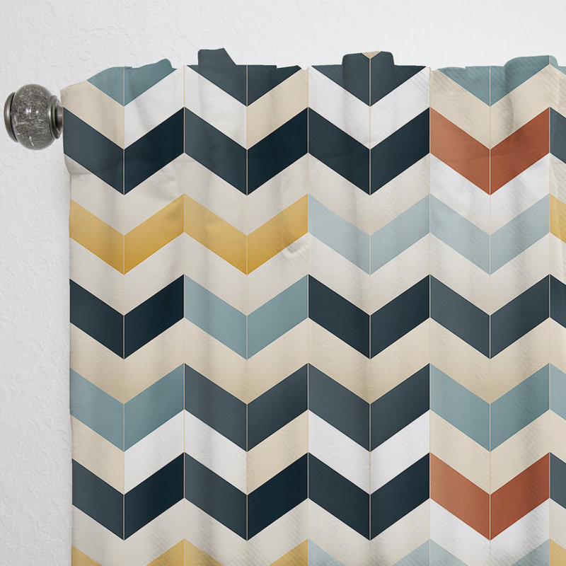 Contemporary Chevron - Rideau à chevrons - Rideau à chevrons obscurcissant - 1 panneau, L 52 po x L 95 po