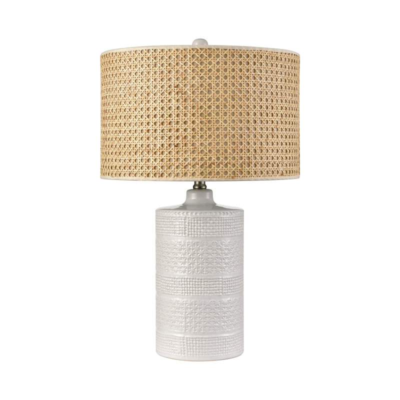Lampe de table 1 lumière haute 24,5 po Seymour - glacis blanc