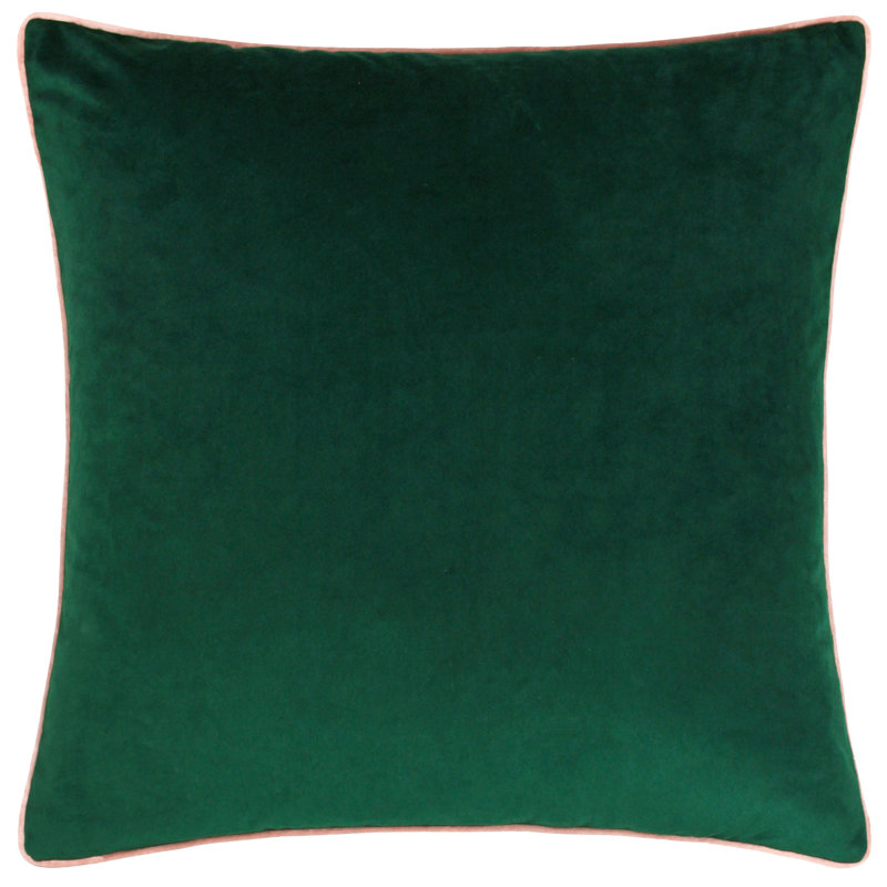 Meridian Square Cushion, Green/Pink, Square 45cm, Feather