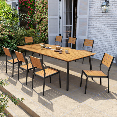 Outdoor Stacking Dining Chair (Set of 8) by Hokku Designs