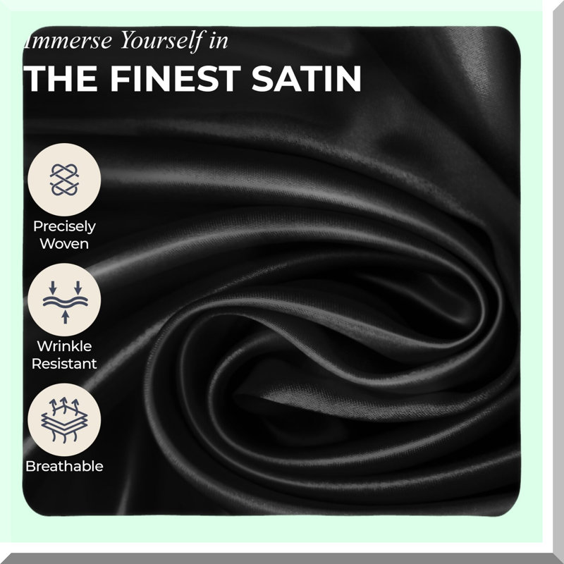 Luxury Silky Full Size Bed Sheet Set - 4 Piece Bedding Set with 2 Pillowcases, Fitted Sheet, and Black Sheets