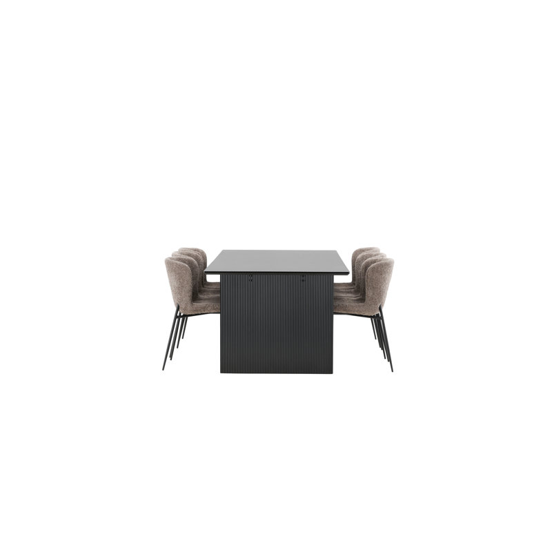 Kylemore 6 - Person Dining Set, Dark Grey, Dark Grey