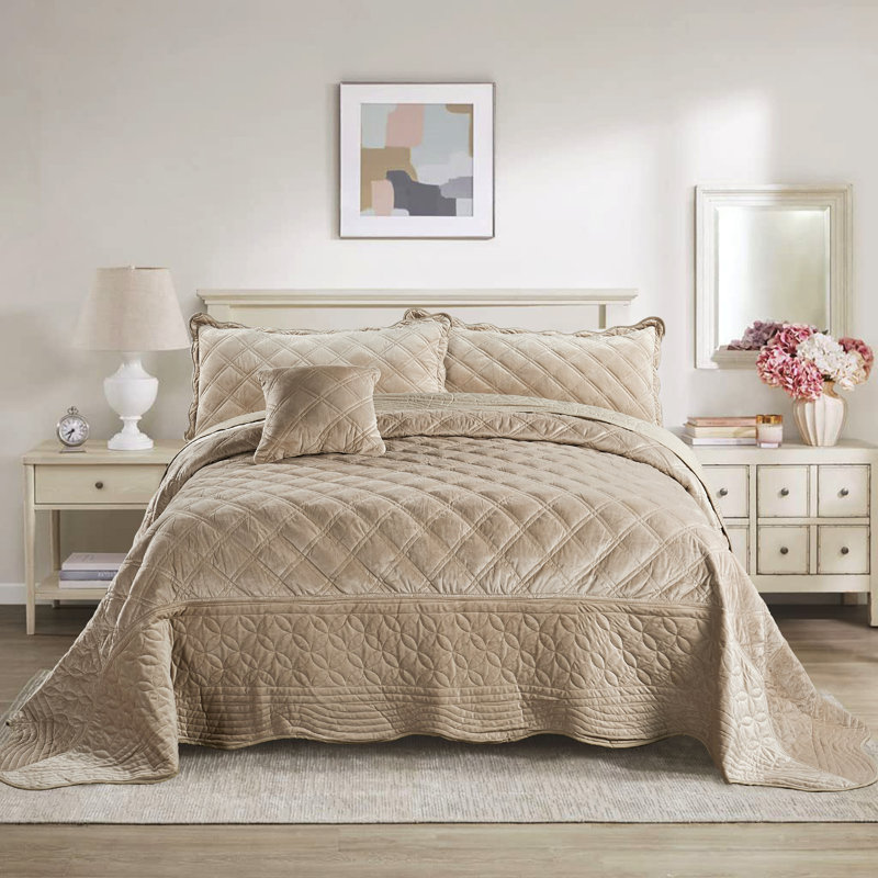 Ensemble de couette surdimensionné de 4 pièces en microfibre douce, Couette queen + 2 taies d'oreiller standard + cous, Gruau