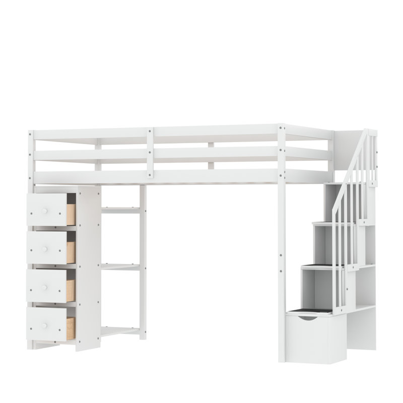 Lit mezzanine simple Ohlone Kids, Blanc