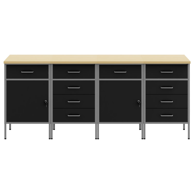 Work Cabinet with Drawer, Black