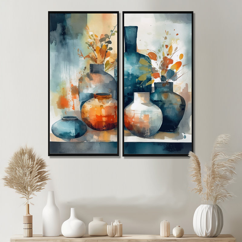 Gerhart - art mural traditionnel jaune, 20" H x 24" W, Black, Impression encadrée flottante