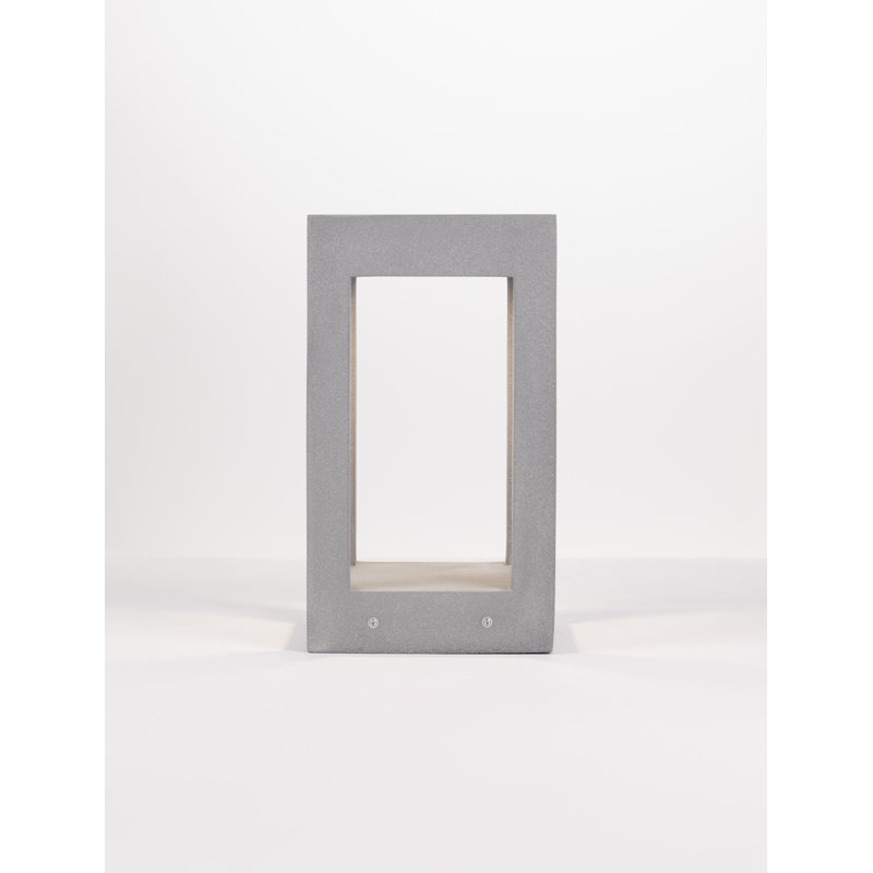 Grey Integrated LED Concrete Bollard Light, 35cm H x 20cm W x 20cm D