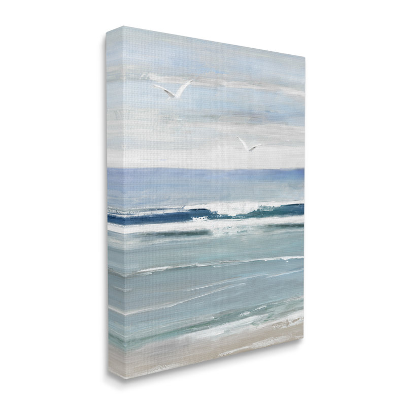 «Rolling Waves And Seagulls» par Sally Swatland, H 30 po x l 24 po x P 1,5 po