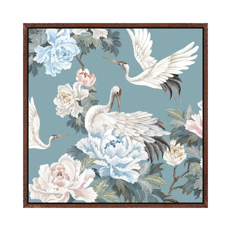 Divine Garden II by Eva Watts - Painting on Canvas, 66.04cm H x 66.04cm W x 3.81cm D, Classic Brown Wood Framed