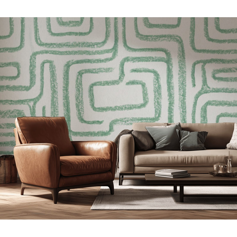 White Background Wallpaper Minimal Removable Geometric Wall Decor, Non-Woven Nonpasted, 160"x108"
