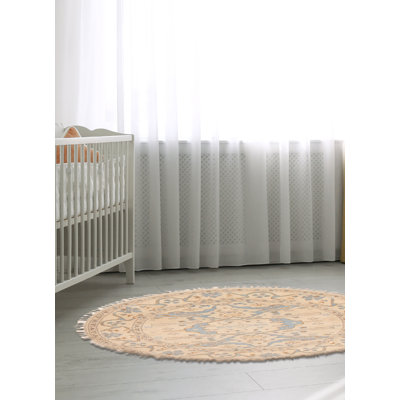 Tapis ivoire Royal Oushak 4 pi 10 po x 4 pi 10 po